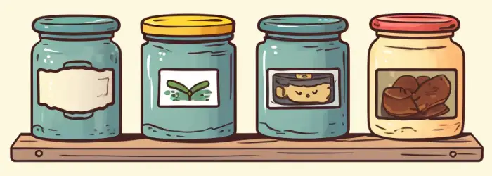 A row of jars